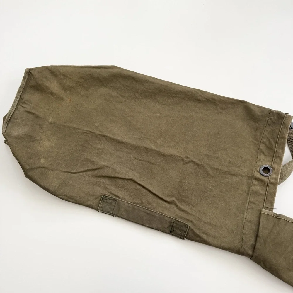 + Vintage Military Single Strap Duffle Sea Bag Khaki Canvas Gear Bag Guatemala